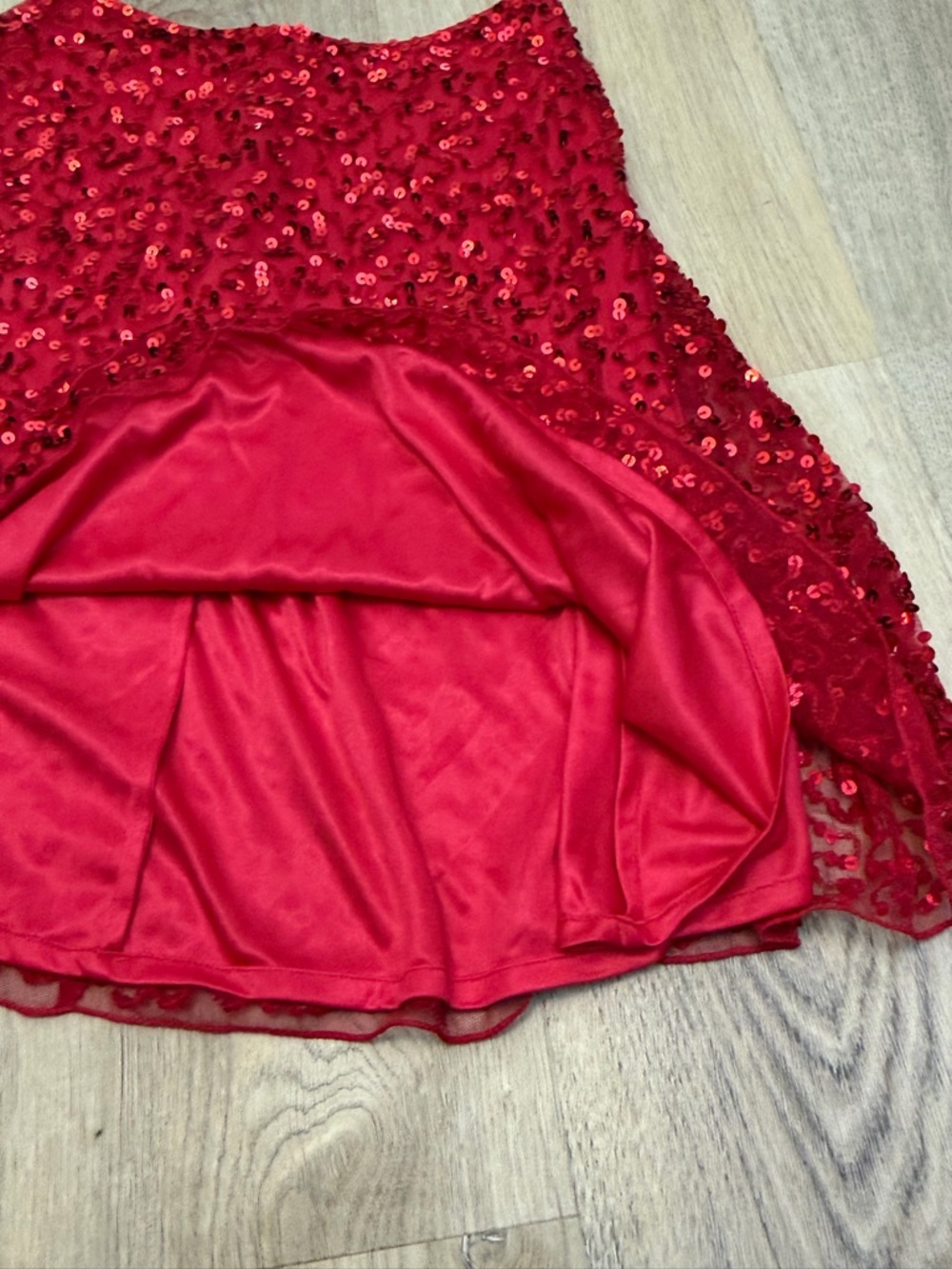 Ashley Lauren Red Sequin Two-Piece Cocktail Set - Picture 6 of 8